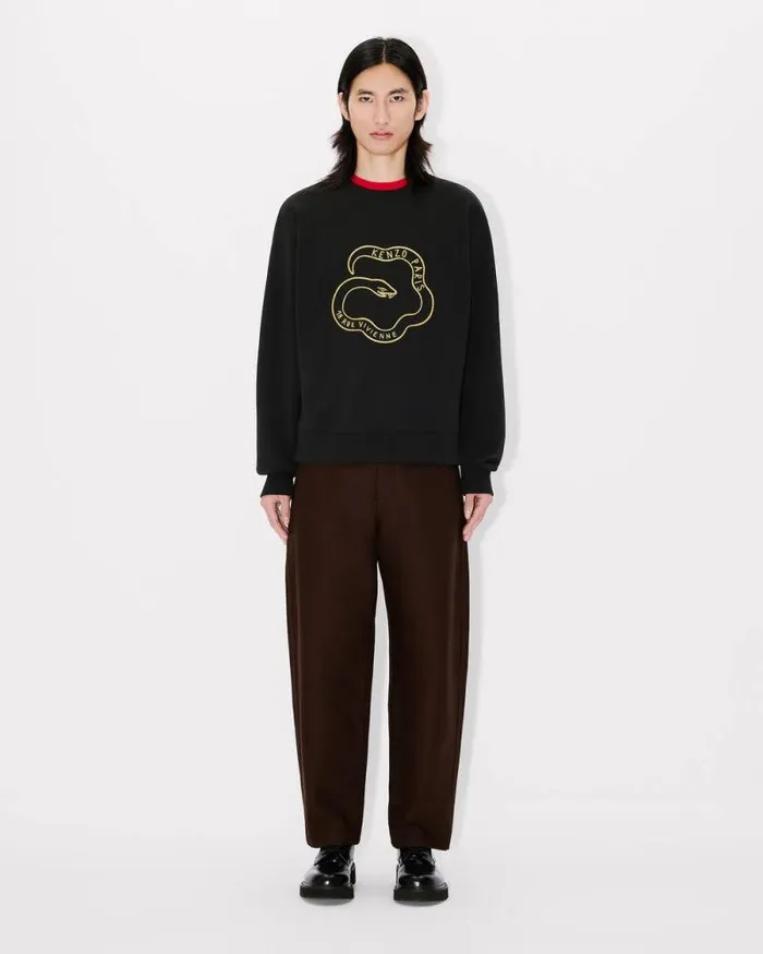 Men 039Lunar New Year039 Embroidered Sweatshirt In Cotton Black Kenzo Sweatshirts And Hoodies