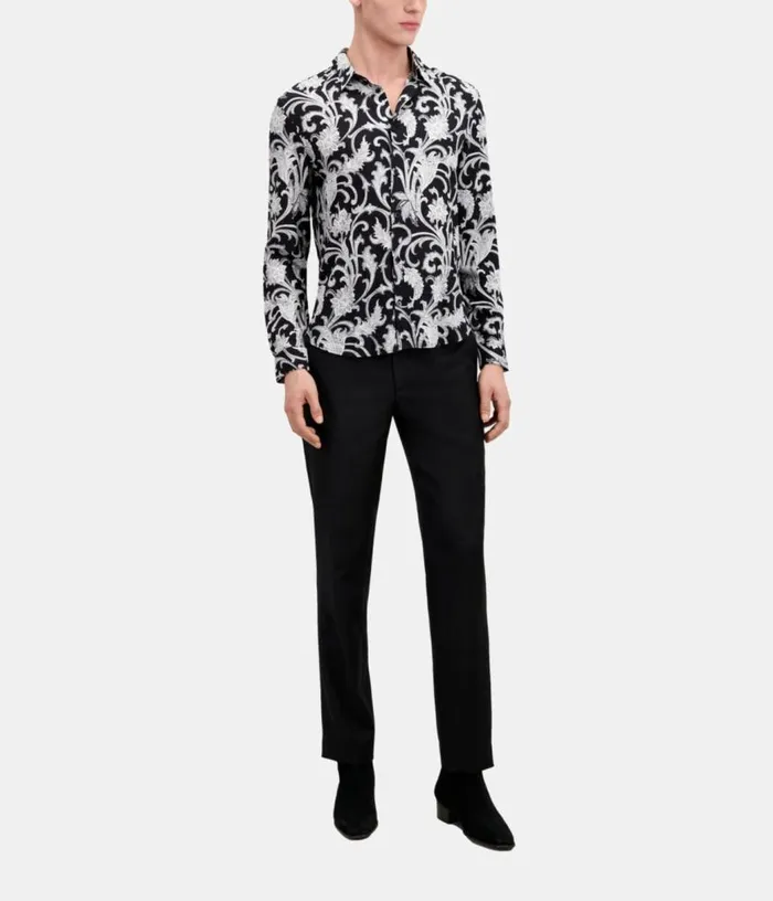 Men Black And White Printed Long Sleeve Shirt THE KOOPLES Shirts