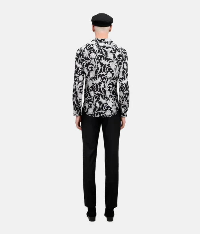 Men Black And White Printed Long Sleeve Shirt THE KOOPLES Shirts