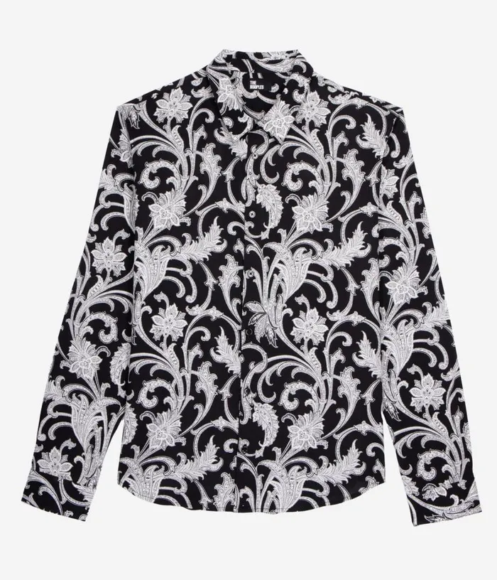 Men Black And White Printed Long Sleeve Shirt THE KOOPLES Shirts