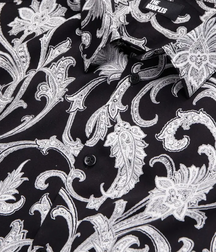 Men Black And White Printed Long Sleeve Shirt THE KOOPLES Shirts