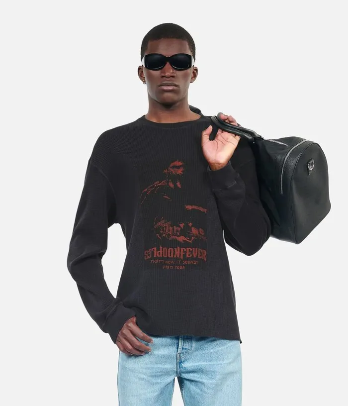 Men Black Fever Serigraphy Sweatshirt THE KOOPLES Sweatshirts and Sweatpants
