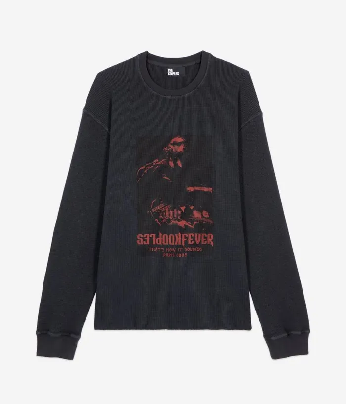 Men Black Fever Serigraphy Sweatshirt THE KOOPLES Sweatshirts and Sweatpants