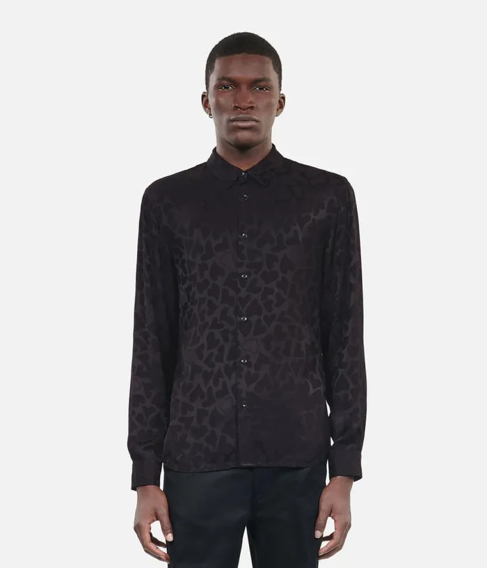 Men Black Jacquard Shirt THE KOOPLES Shirts