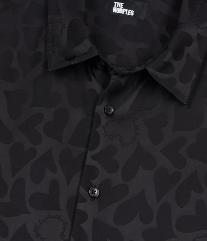 Men Black Jacquard Shirt THE KOOPLES Shirts