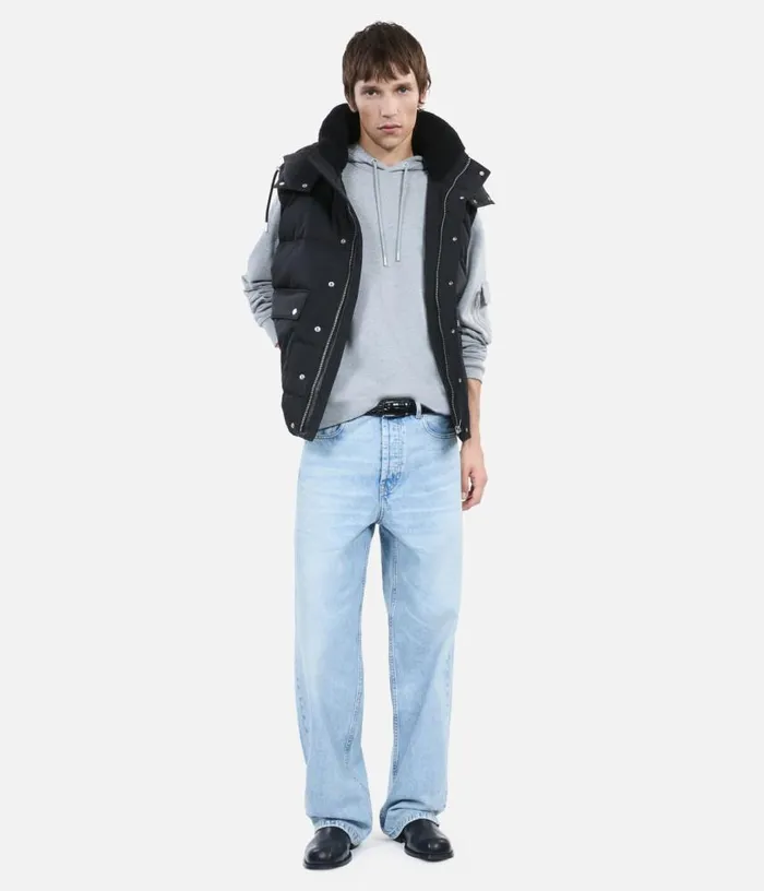 Men Black Sleeveless Down Jacket THE KOOPLES Coats and Jackets