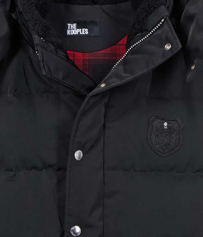 Men Black Sleeveless Down Jacket THE KOOPLES Coats and Jackets