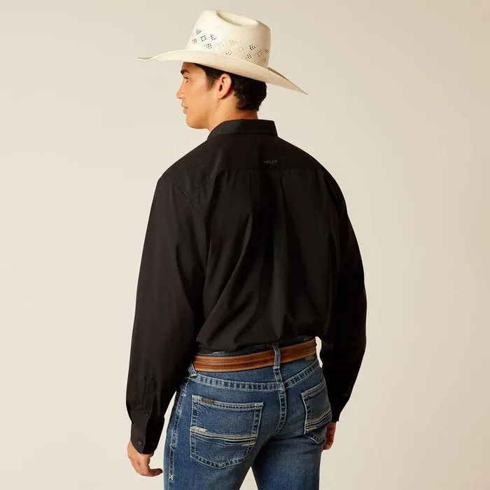 Men Button Down Shirts Ariat 360 Airflow Classic Fit Shirt Black