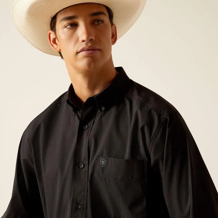 Men Button Down Shirts Ariat 360 Airflow Classic Fit Shirt Black