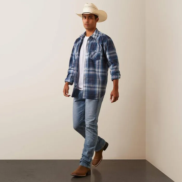 Men Button Down Shirts Ariat Habel Retro Fit Shirt Dark Denim Men Button Down Shirts Ariat Habel Retro Fit Shirt Dark Denim
