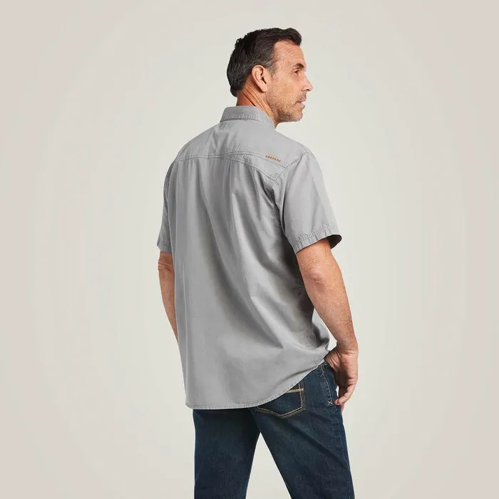 Men Button Down Shirts Ariat Rebar Washed Twill Work Shirt Silver Fox Men Button Down Shirts Ariat Rebar Washed Twill Work Shirt Silver Fox