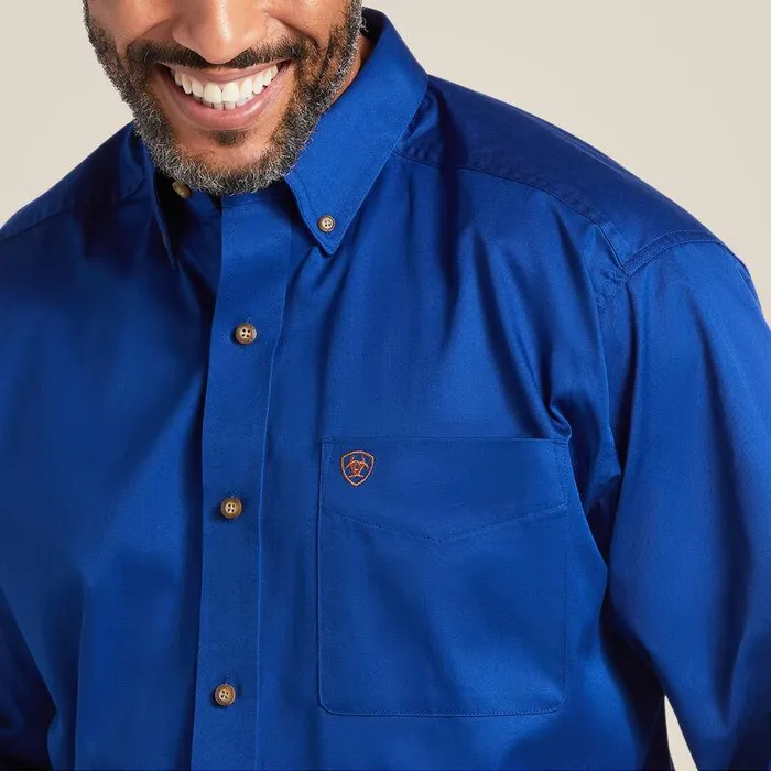 Men Button Down Shirts Ariat Solid Twill Classic Fit Shirt Ultramarine Men Button Down Shirts Ariat Solid Twill Classic Fit Shirt Ultramarine