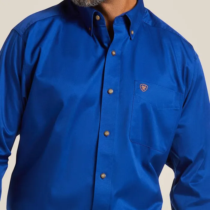 Men Button Down Shirts Ariat Solid Twill Classic Fit Shirt Ultramarine Men Button Down Shirts Ariat Solid Twill Classic Fit Shirt Ultramarine