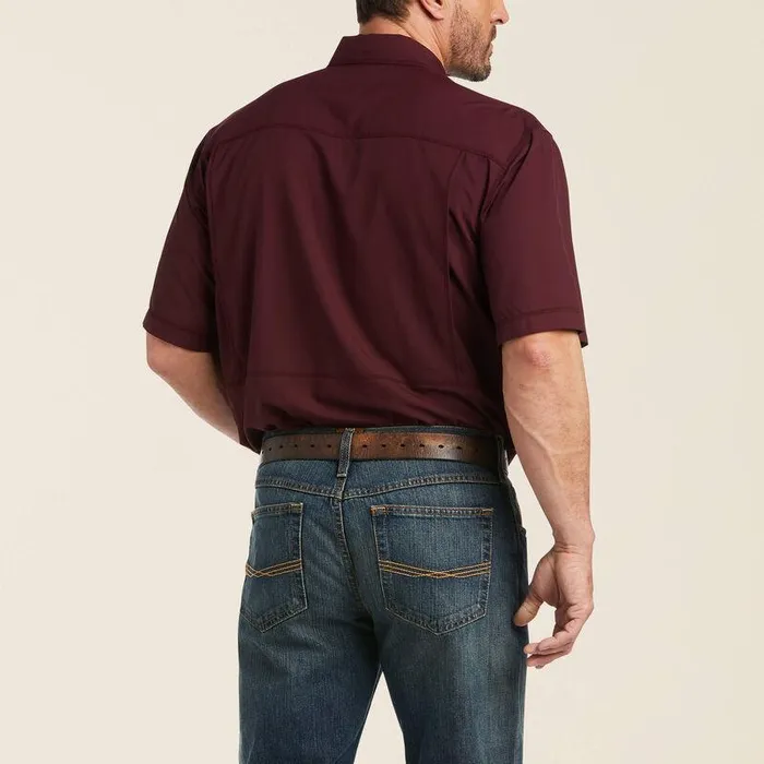 Men Button Down Shirts Ariat VentTEK Outbound Classic Fit Shirt Berry Bark Men Button Down Shirts Ariat VentTEK Outbound Classic Fit Shirt Berry Bark