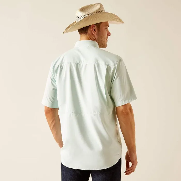Men Button Down Shirts Ariat VentTEK Outbound Classic Fit Shirt Bleached Aqua