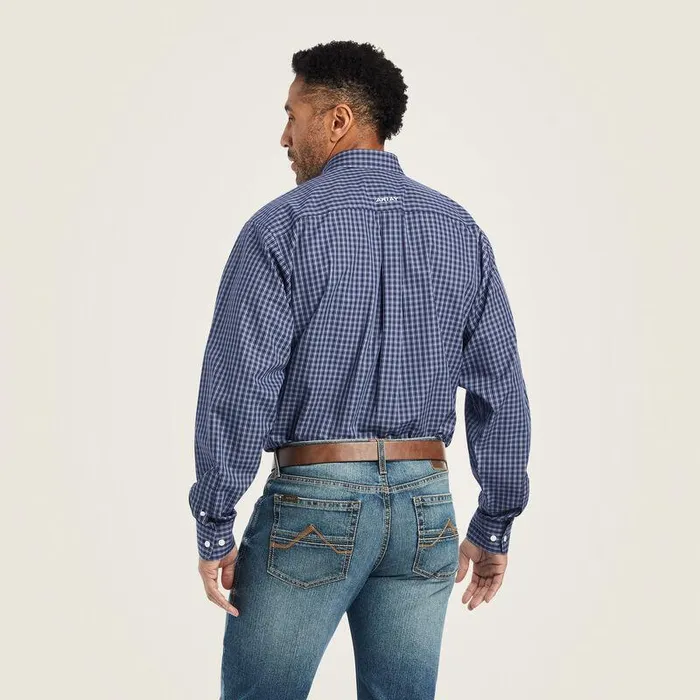 Men Button Down Shirts Ariat Wrinkle Free Immanuel Fitted Shirt Midnight Sail