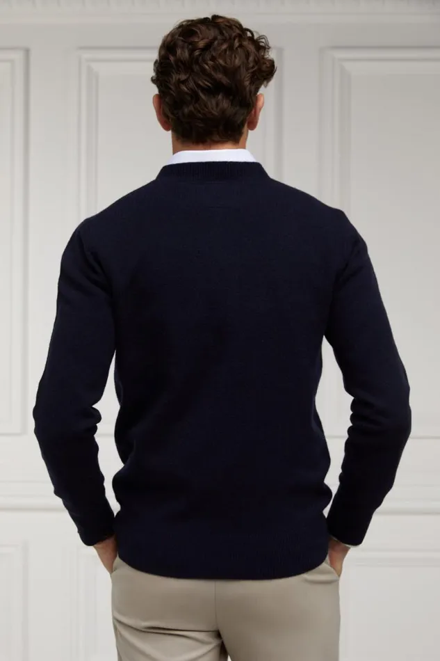 Men Byron Crew Neck Knit Navy Holland Cooper Knitwear