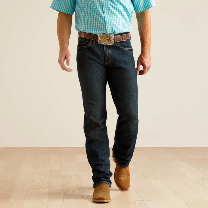 Men Denim Ariat M4 Relaxed Stretch Pro Series Ray Boot Cut Jean Blackstone