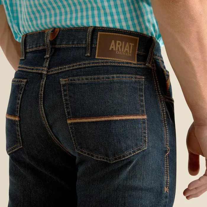 Men Denim Ariat M4 Relaxed Stretch Pro Series Ray Boot Cut Jean Blackstone