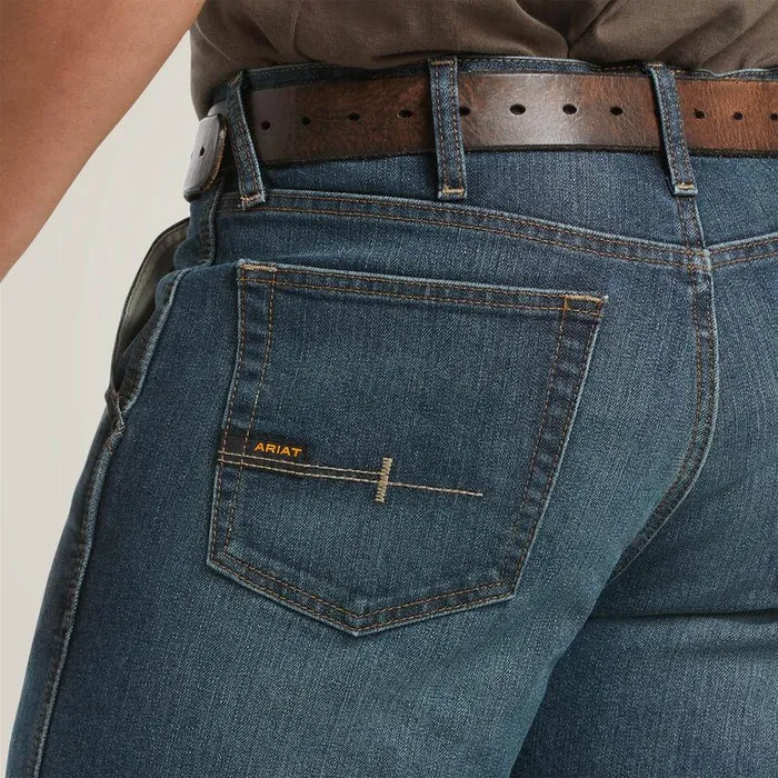 Men Denim Ariat Rebar DuraStretch Denim Utility Short Phantom