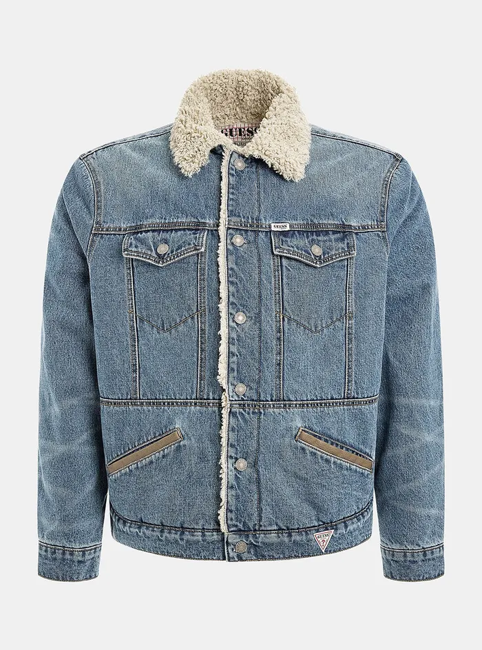Men Denim GUESS Guess Originals Blue Denim Vintage Jacket Men Denim GUESS Guess Originals Blue Denim Vintage Jacket