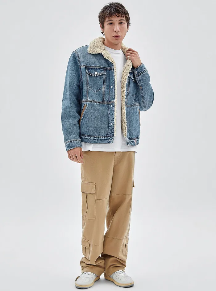 Men Denim GUESS Guess Originals Blue Denim Vintage Jacket Men Denim GUESS Guess Originals Blue Denim Vintage Jacket