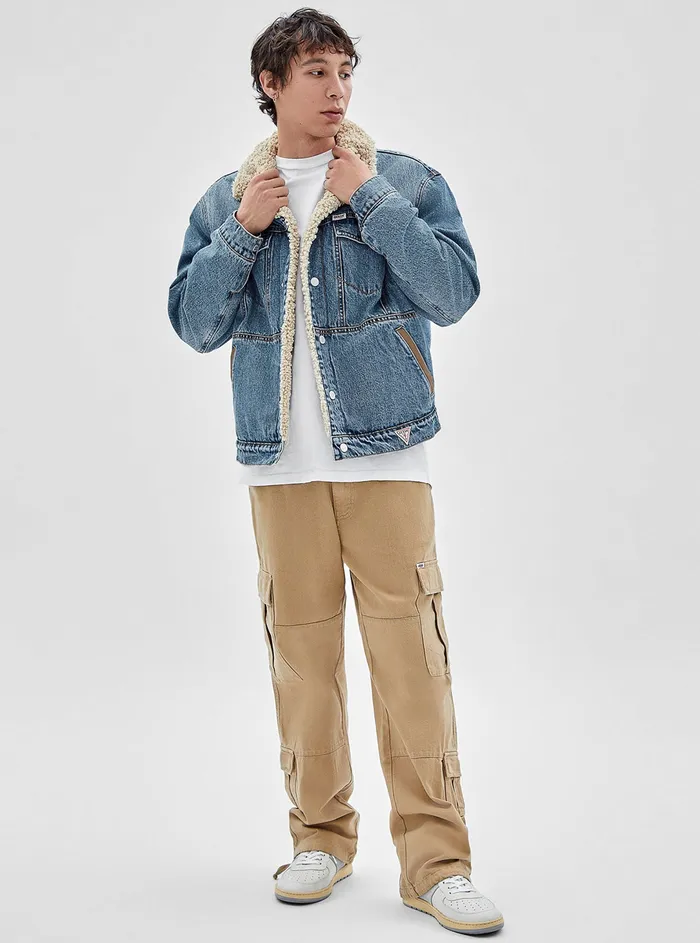 Men Denim GUESS Guess Originals Blue Denim Vintage Jacket Men Denim GUESS Guess Originals Blue Denim Vintage Jacket