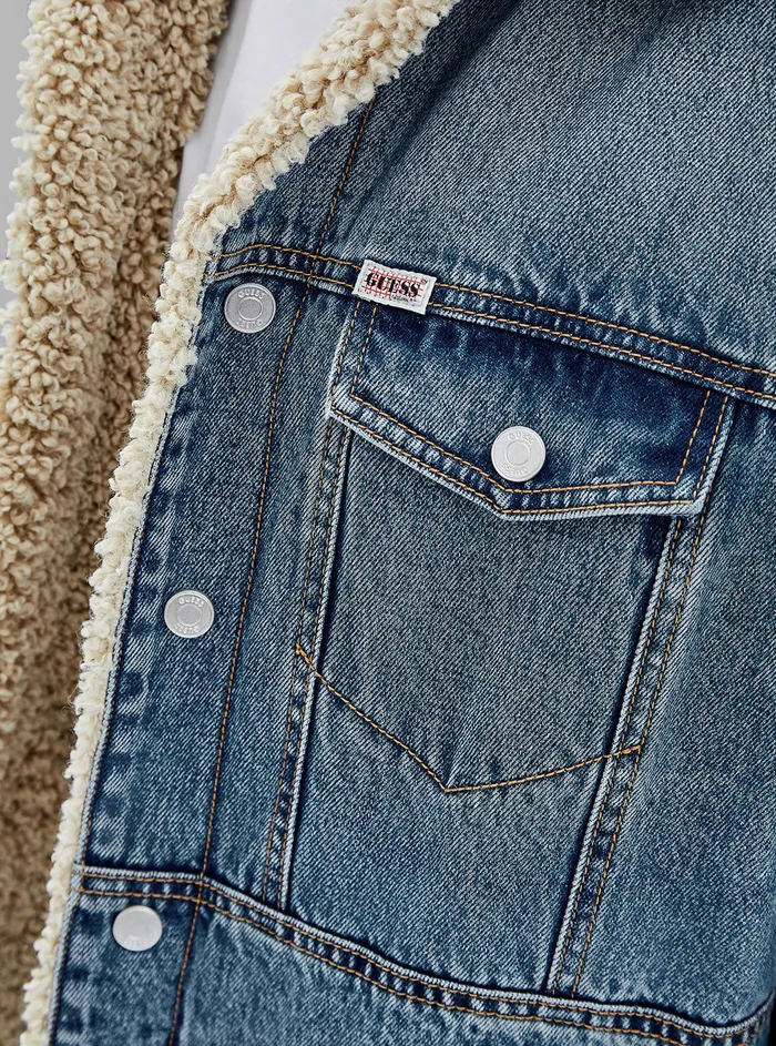Men Denim GUESS Guess Originals Blue Denim Vintage Jacket Men Denim GUESS Guess Originals Blue Denim Vintage Jacket
