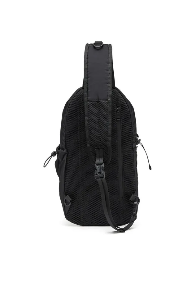 Men Diesel Backpacks DRAPE SLING BAG Black