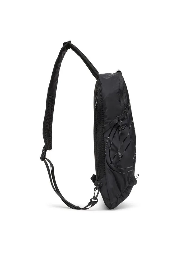 Men Diesel Backpacks DRAPE SLING BAG Black