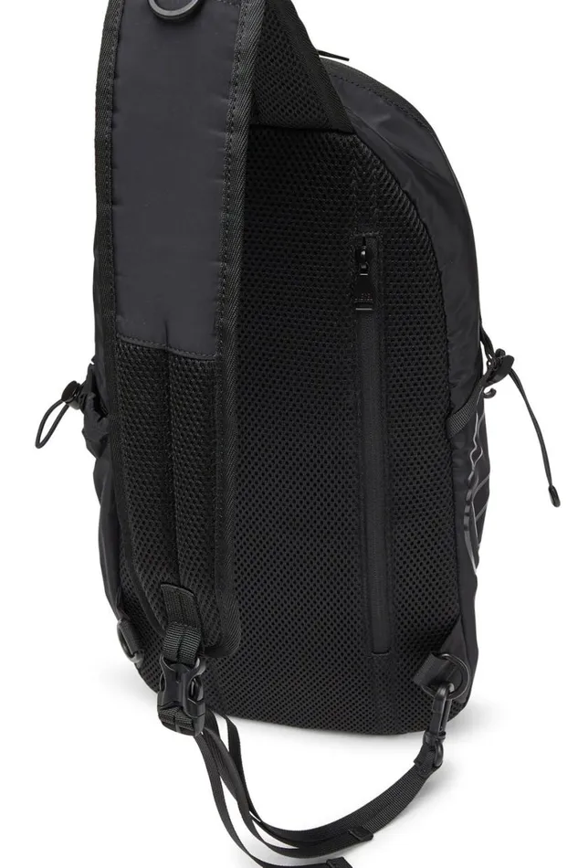 Men Diesel Backpacks DRAPE SLING BAG Black