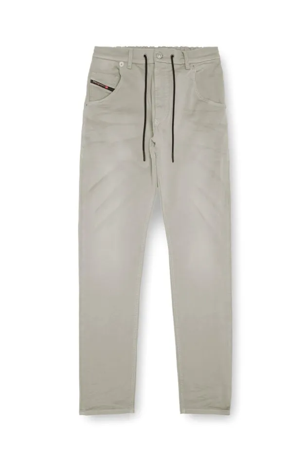 Men Diesel Jeans Regular 2030 DKrooley Joggjeans 0670M Light Grey