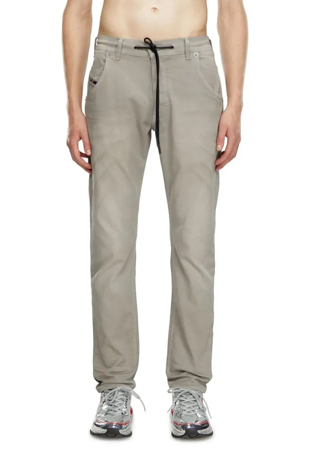 Men Diesel Jeans Regular 2030 DKrooley Joggjeans 0670M Light Grey