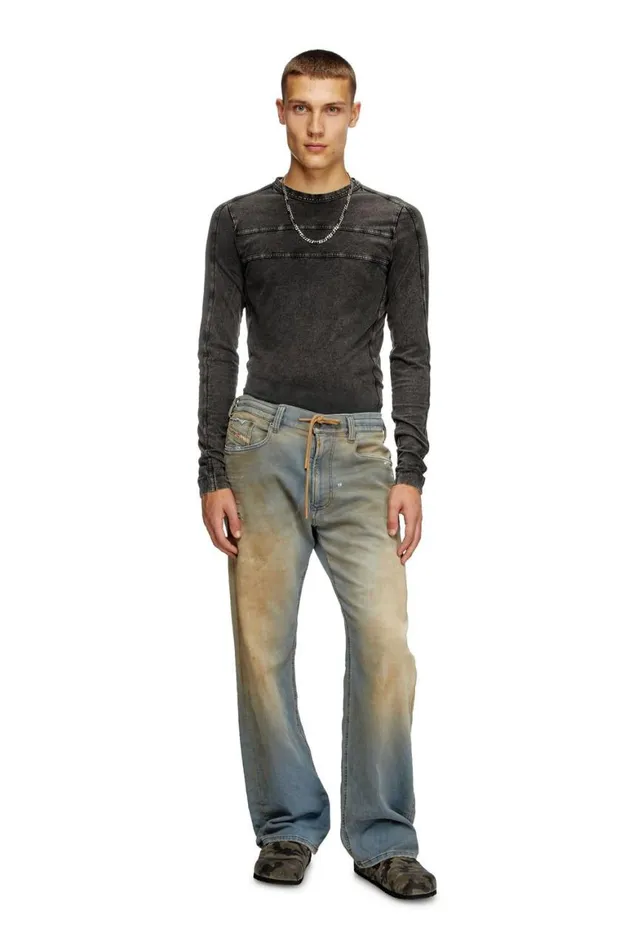 Men Diesel Jeans Relaxed 2080 DReel Joggjeans 068QL Light Blue