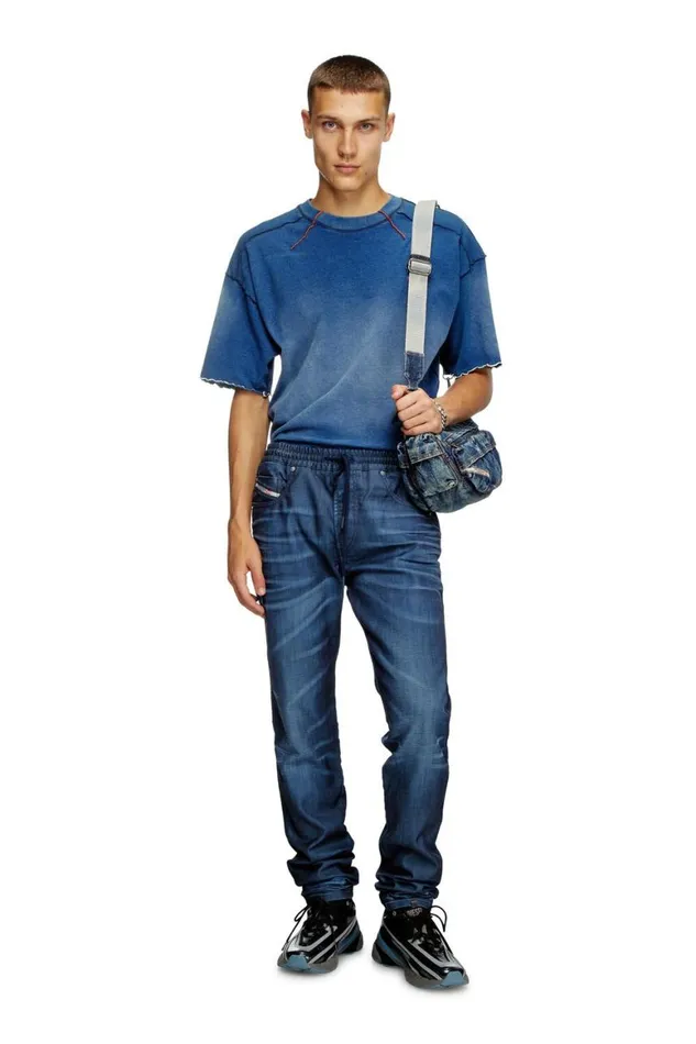 Men Diesel Jeans Slim 2060 DStrukt Joggjeans 068PY Dark Blue