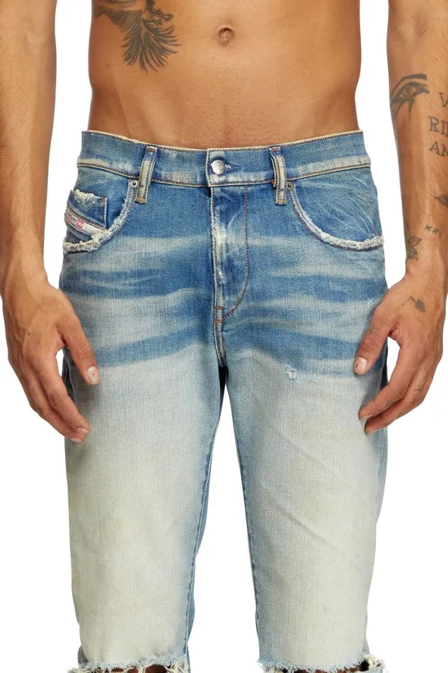 Men Diesel Jeans Slim Jeans 2019 DStrukt 09L28 Medium Blue