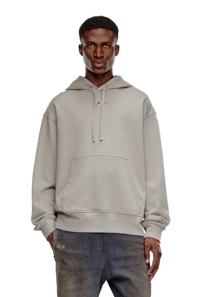 Men Diesel Sweatshirts and Hoodies SMACSHOODOD Grey