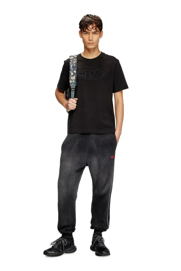 Men Diesel TShirts and Polos TADJUSTBIGOVAL Black