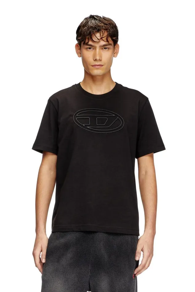 Men Diesel TShirts and Polos TADJUSTBIGOVAL Black