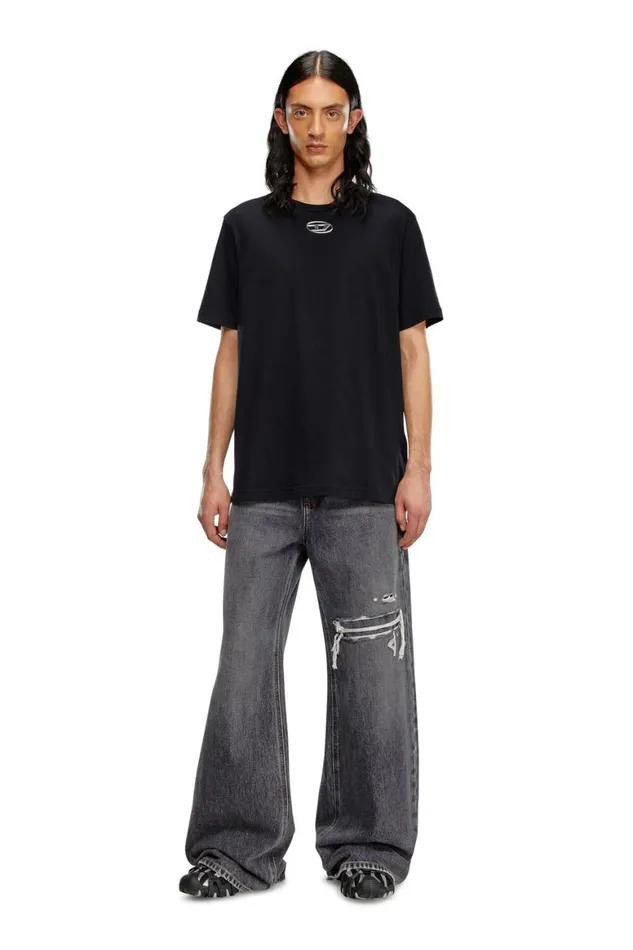 Men Diesel TShirts and Polos TJUSTOD Black
