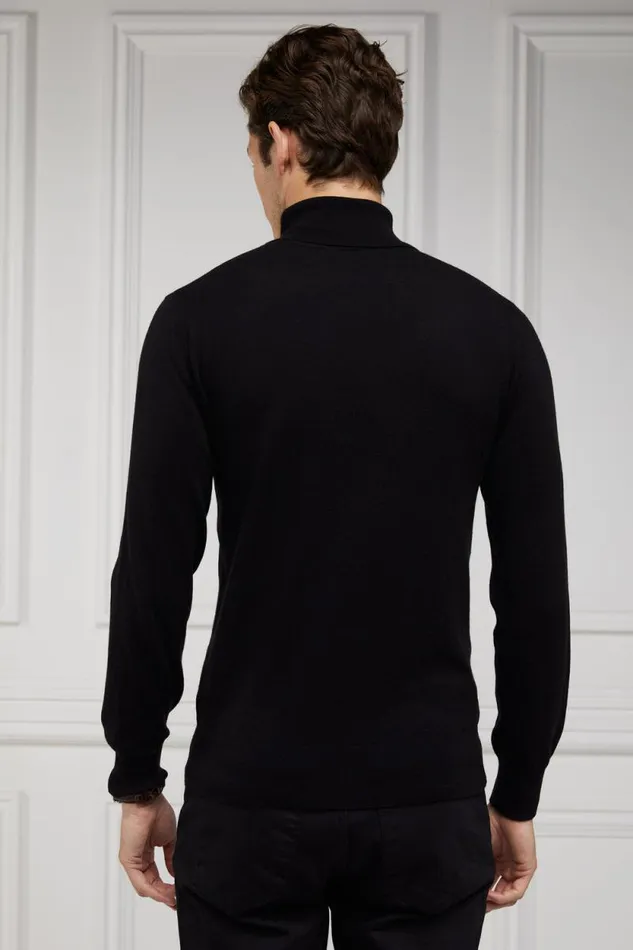 Men Fine Roll Neck Knit Black Holland Cooper Knitwear Men Fine Roll Neck Knit Black Holland Cooper Knitwear