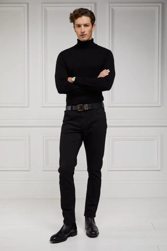 Men Fine Roll Neck Knit Black Holland Cooper Knitwear Men Fine Roll Neck Knit Black Holland Cooper Knitwear
