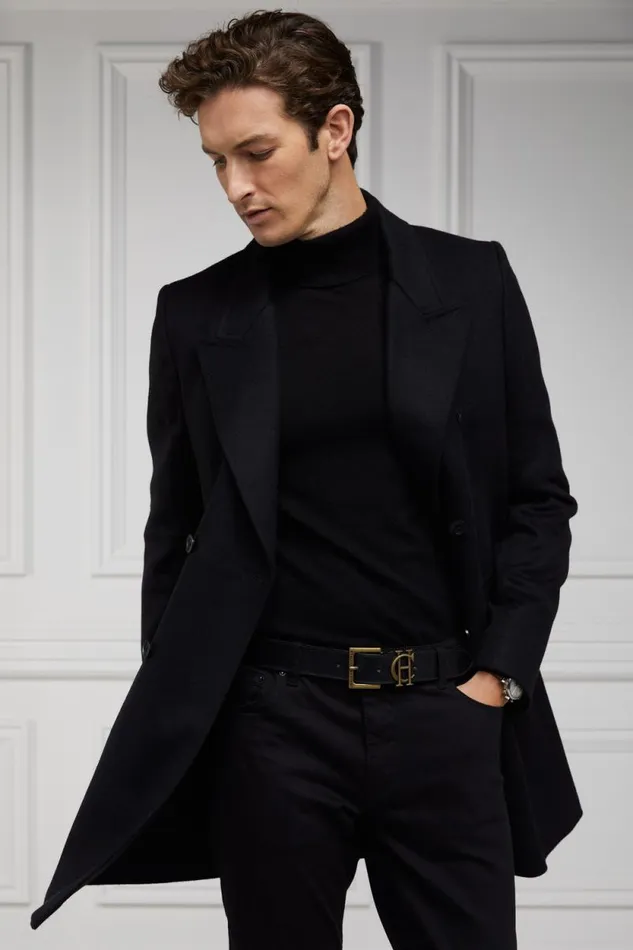 Men Fine Roll Neck Knit Black Holland Cooper Knitwear Men Fine Roll Neck Knit Black Holland Cooper Knitwear