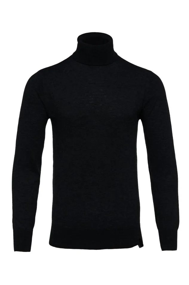 Men Fine Roll Neck Knit Black Holland Cooper Knitwear Men Fine Roll Neck Knit Black Holland Cooper Knitwear