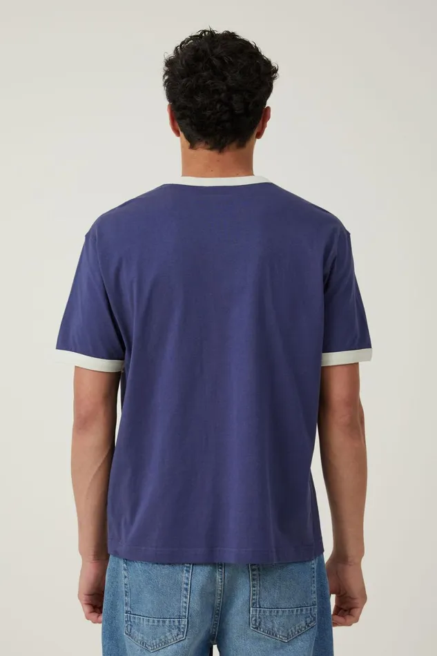 Men Graphic TShirts Cotton On Loose Fit Art TShirt Indigoivorydetriot Motors