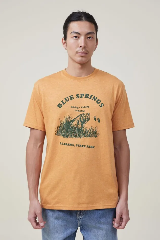 Men Graphic TShirts Cotton On Loose Fit Souvenir TShirt Honey Goldalabama State Park