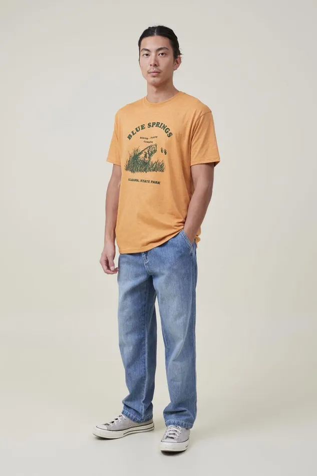 Men Graphic TShirts Cotton On Loose Fit Souvenir TShirt Honey Goldalabama State Park