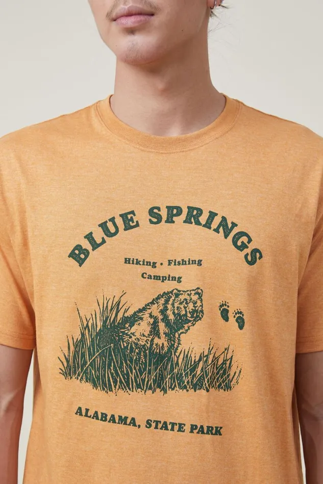 Men Graphic TShirts Cotton On Loose Fit Souvenir TShirt Honey Goldalabama State Park