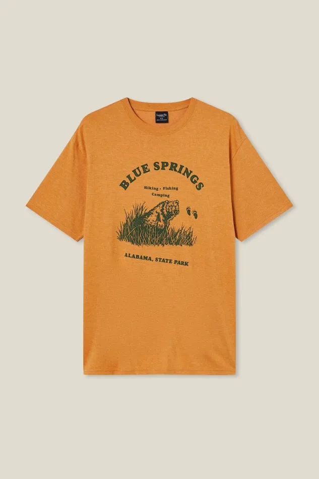 Men Graphic TShirts Cotton On Loose Fit Souvenir TShirt Honey Goldalabama State Park