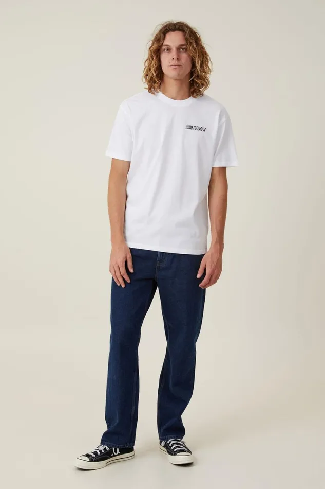 Men Graphic TShirts Cotton On Nascar Loose Fit TShirt Lcn Ncr Whiteoriginal Logo